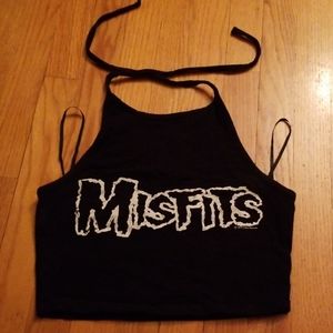 Misfits Halter Tie Crop Top size Small